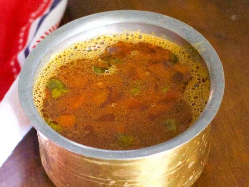 Spicy Tomato Rasam from Homemade Rasam Powder